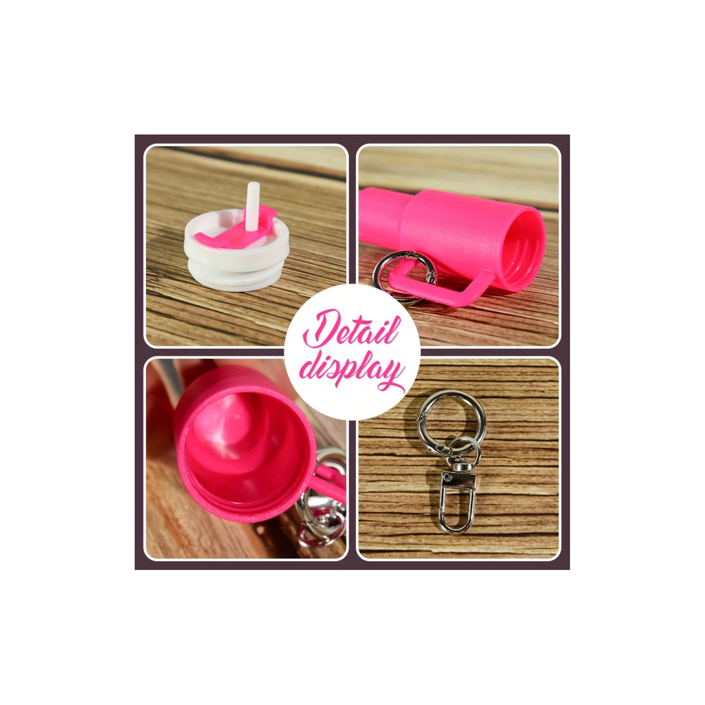 Mini water bottle Lip Balm holder keychain