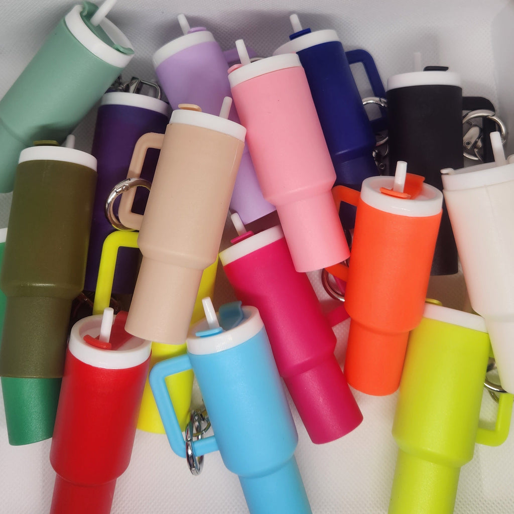 Mini water bottle Lip Balm holder keychain