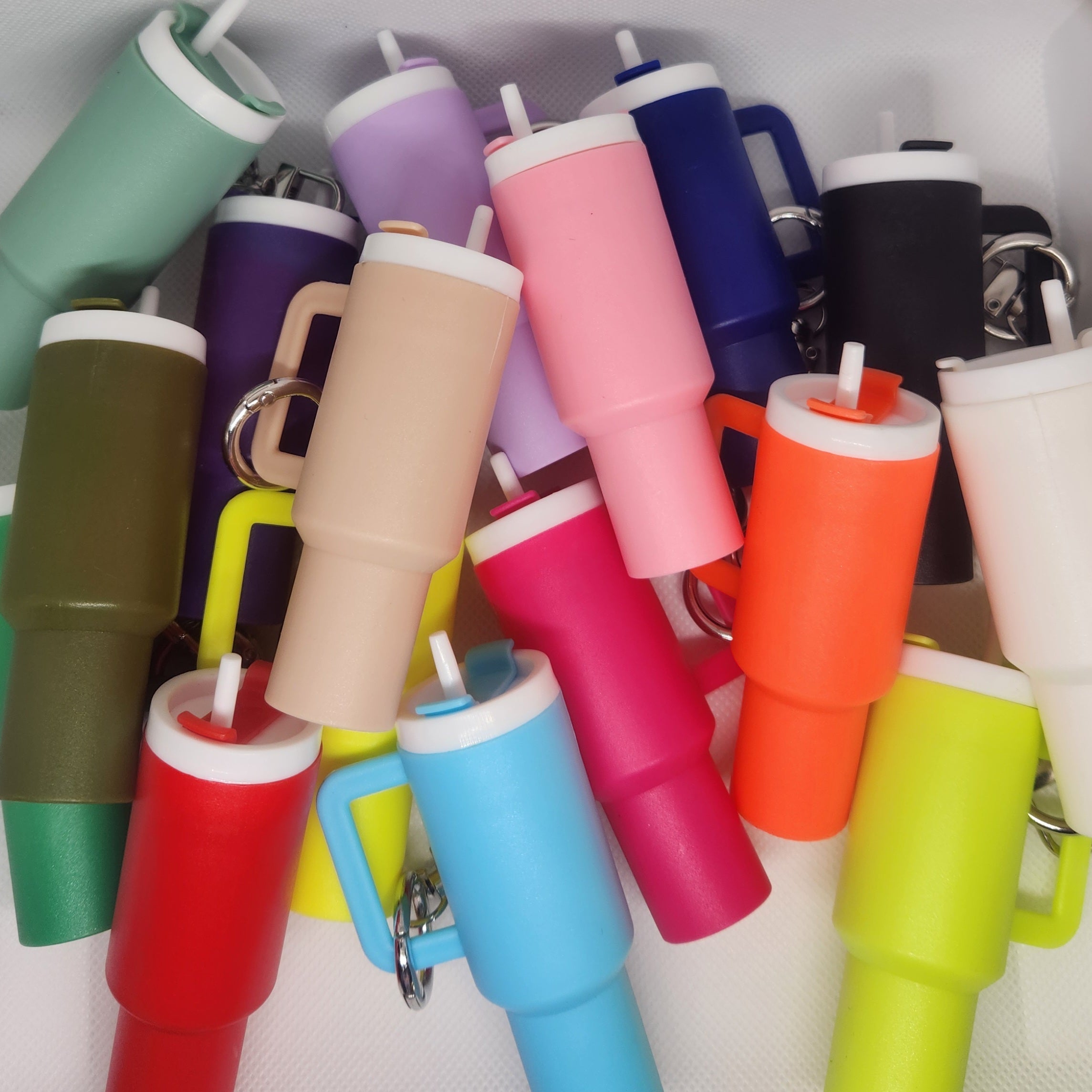 Mini water bottle Lip Balm holder keychain