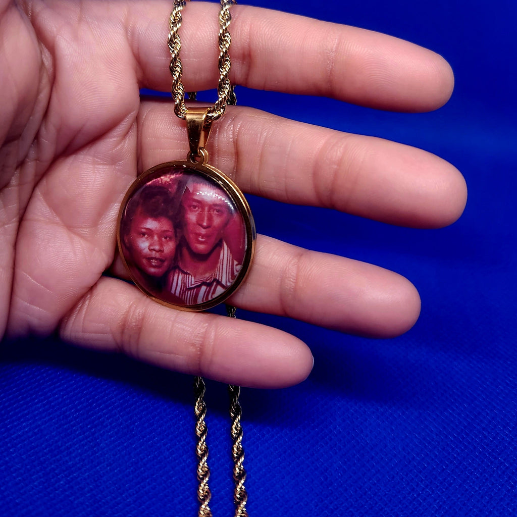 Stainless Steel Circle Photo Necklace