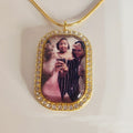 Rectangle Rhinestone Photo Necklace