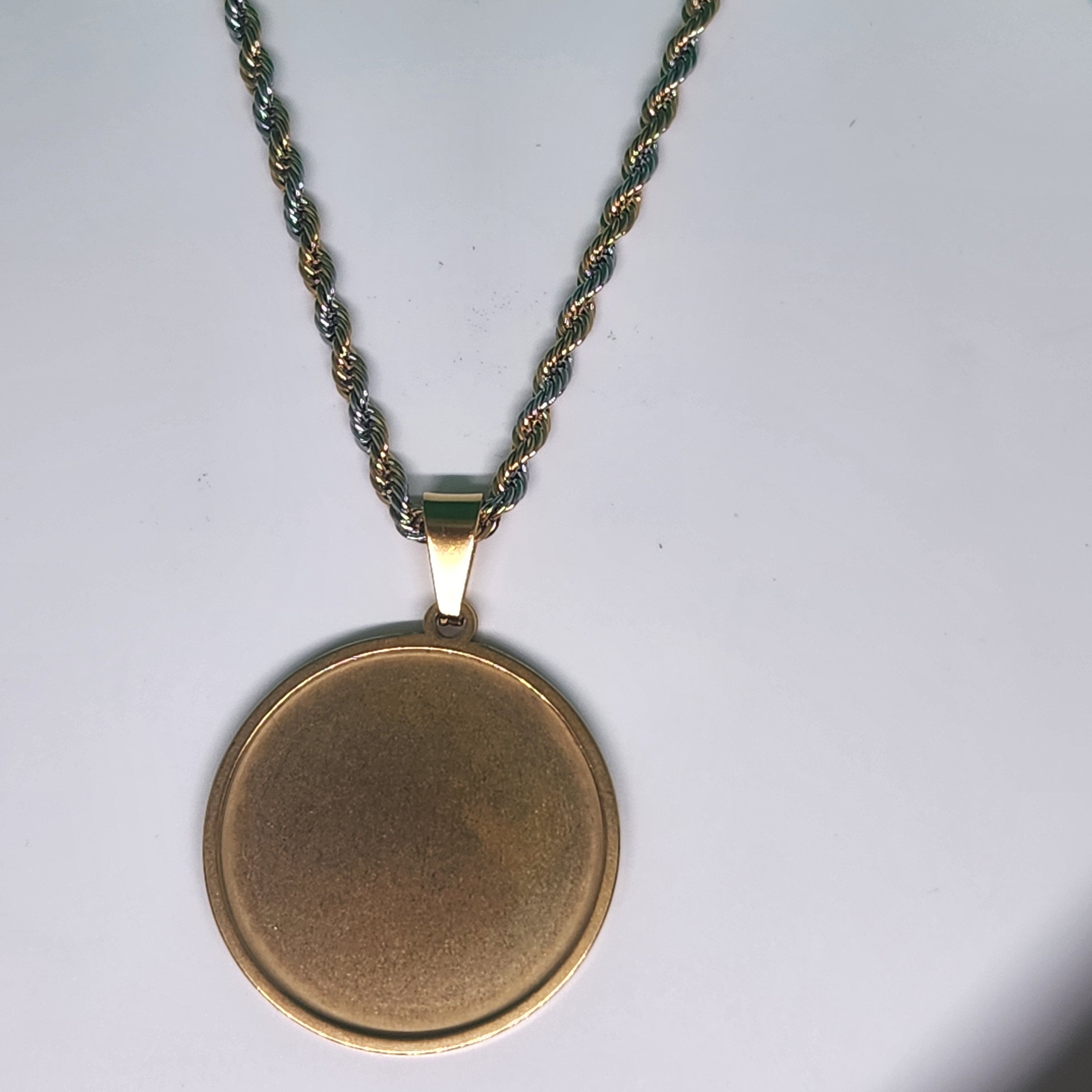 Stainless Steel Circle Photo Necklace
