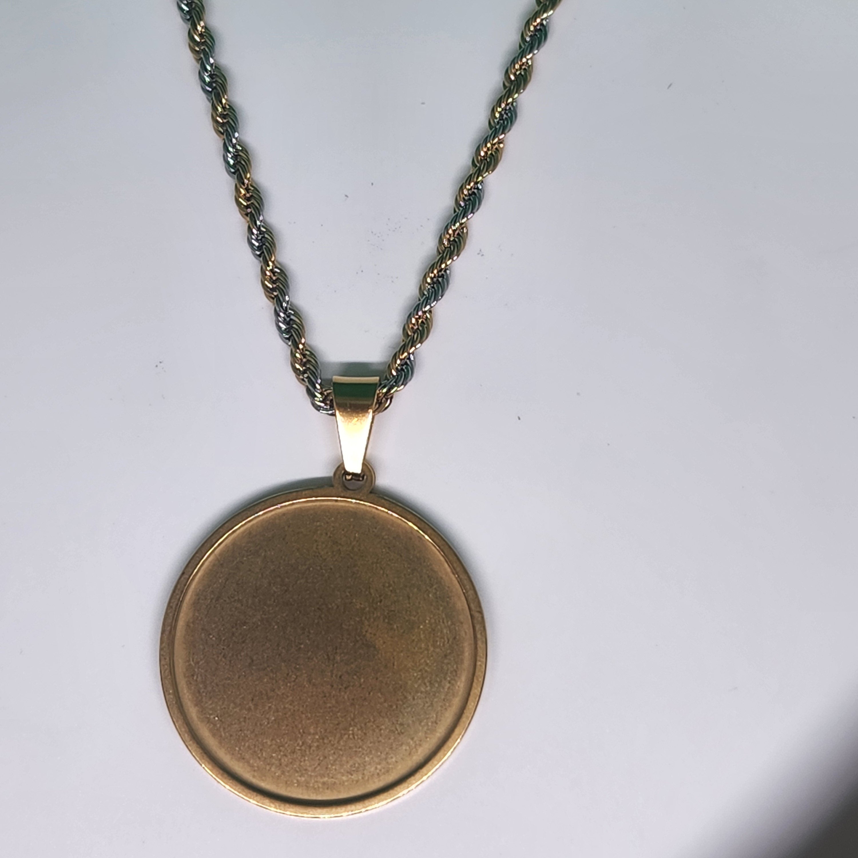 Stainless Steel Circle Photo Necklace