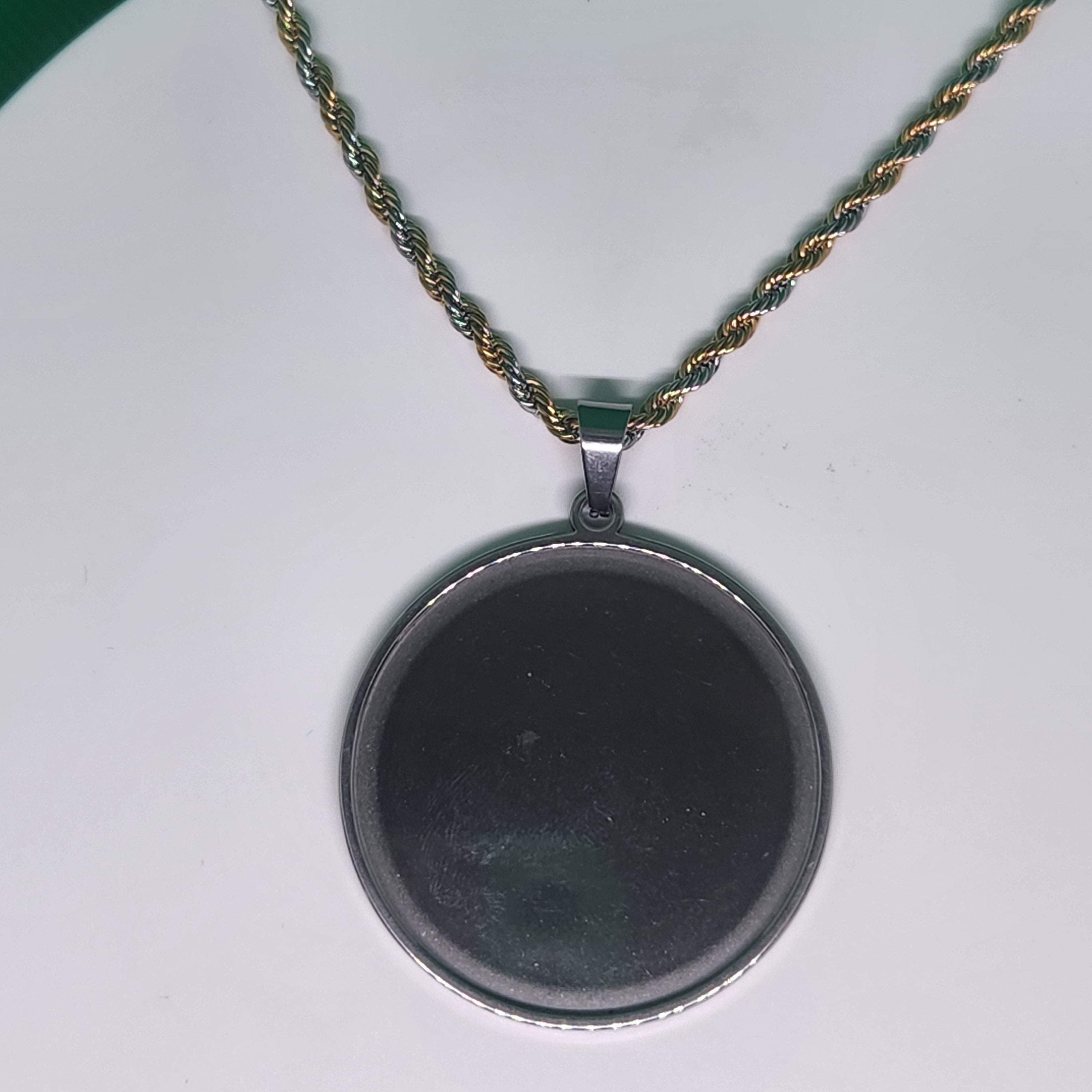 Stainless Steel Circle Photo Necklace