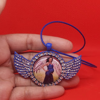 Angel Wing Rhinestone Photo Necklace