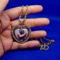 Double-sided Rhinestone Photo Necklace