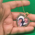 Heart Rhinestone Photo Necklace