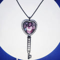 Key Heart Rhinestone Photo Necklace