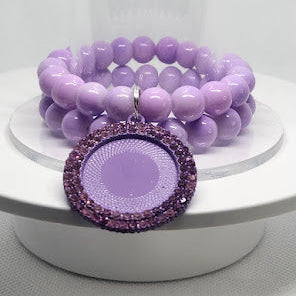 Purple Photo Bracelet Set