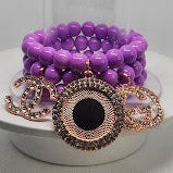 Purple Photo Bracelet Set
