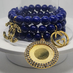 Purple Photo Bracelet Set