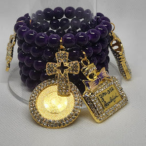 Purple Photo Bracelet Set