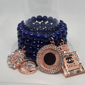 Purple Photo Bracelet Set