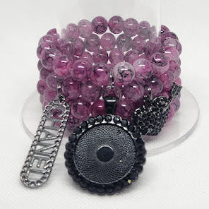 Purple Photo Bracelet Set