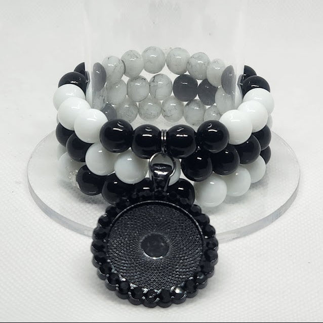 Purple Photo Bracelet Set