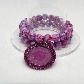 Purple Photo Bracelet Set