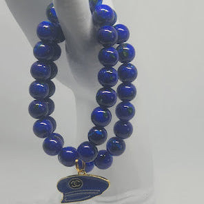 2 Piece Blue Charm Bracelet Set