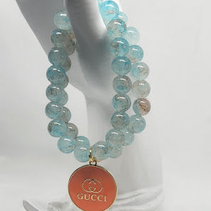 2 Piece Blue Charm Bracelet Set