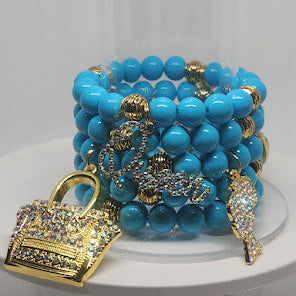 5 Piece Blue Charm Set