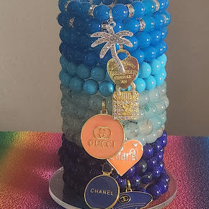 2 Piece Blue Charm Bracelet Set