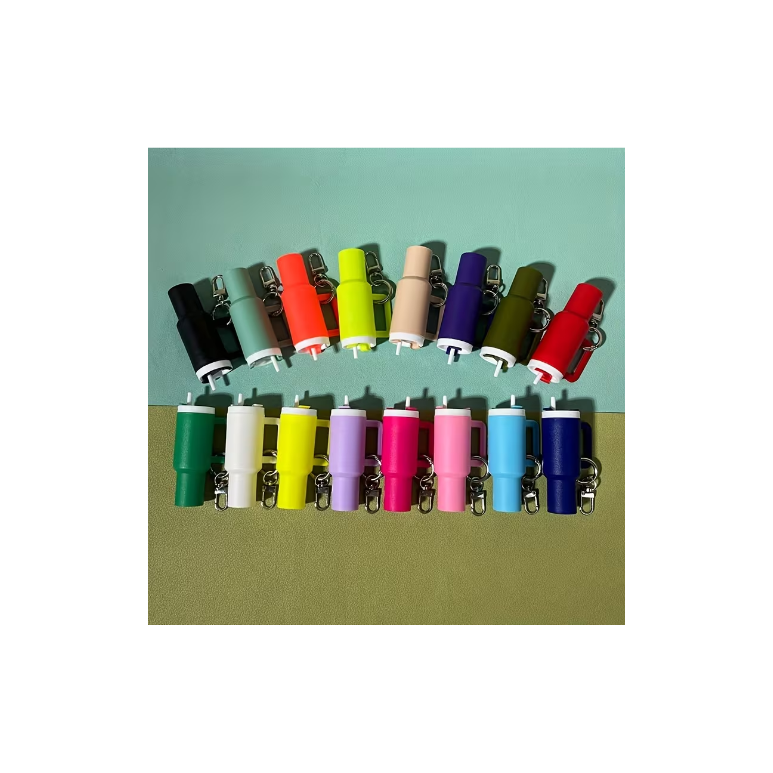 Mini water bottle Lip Balm holder keychain